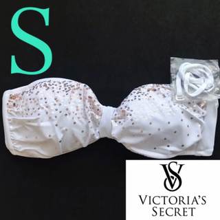 ヴィクトリアズシークレット(Victoria's Secret)のレア 新品 水着 ヴィクトリアシークレット 白 ブラトップ S(水着)