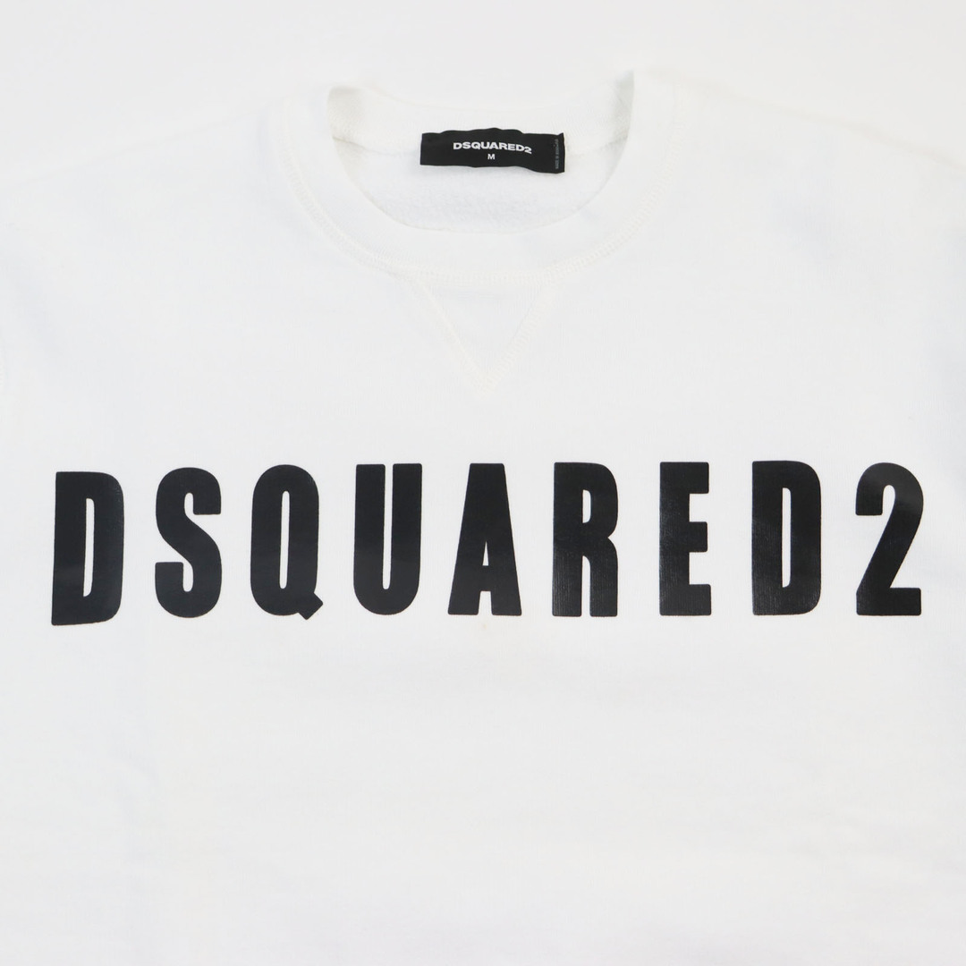 DSQUARED2(ディースクエアード)の【ドンドン見直し】美品●DSQUARED2 ディースクエアード 19SS S74GUO306 ロゴプリント スウェット ホワイト M イタリア製 正規品 メンズ メンズのトップス(スウェット)の商品写真