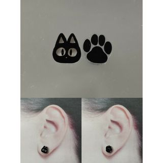 黒猫✕肉球　ピアス(ピアス)