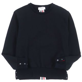 トムブラウン(THOM BROWNE)の【ドンドン見直し】良品●THOM BROWNE トムブラウン MJT085A トリコロール スウェット トレーナー ネイビー 2 イタリア製 正規品 メンズ(スウェット)