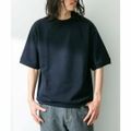 【ネイビー】シルキーダンボールニットTシャツ