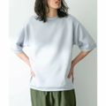 【グレー】シルキーダンボールニットTシャツ