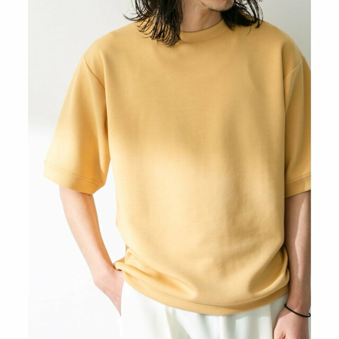 Sonny Label(サニーレーベル)の【イエロー】シルキーダンボールニットTシャツ メンズのトップス(Tシャツ/カットソー(半袖/袖なし))の商品写真