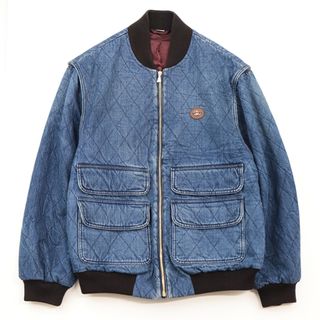 グッチ(Gucci)の【美品】 グッチ インターロッキングレザーパッチ2WAYデニムジャケット キルティングステッチ中綿ベスト ブルゾン メンズ サイズ 48 インディゴ GUCCI(ブルゾン)