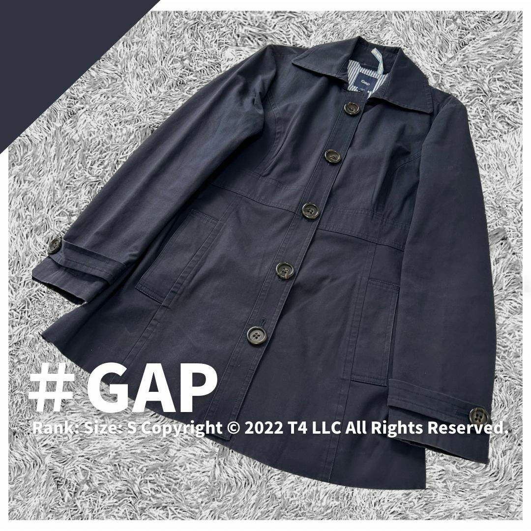 GAP(ギャップ)のGAP ギャップ レディース トレンチコート ネイビー Sサイズ ✓2184 レディースのジャケット/アウター(トレンチコート)の商品写真