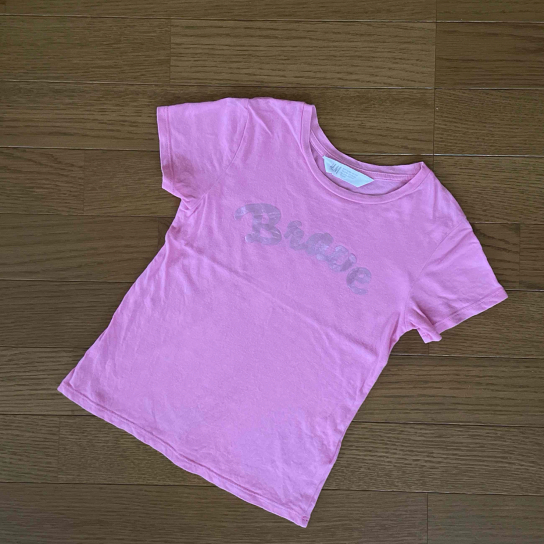 H&M(エイチアンドエム)の110㎝ H&M トップス半袖 ピンク キッズ/ベビー/マタニティのキッズ服女の子用(90cm~)(Tシャツ/カットソー)の商品写真