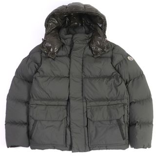 モンクレール(MONCLER)の美品□MONCLER モンクレール 2019年製 GLACIER ロゴワッペン WZIP フーデッド ダウンジャケット パフィージャケット カーキ 1 国内正規品 メンズ(ダウンジャケット)