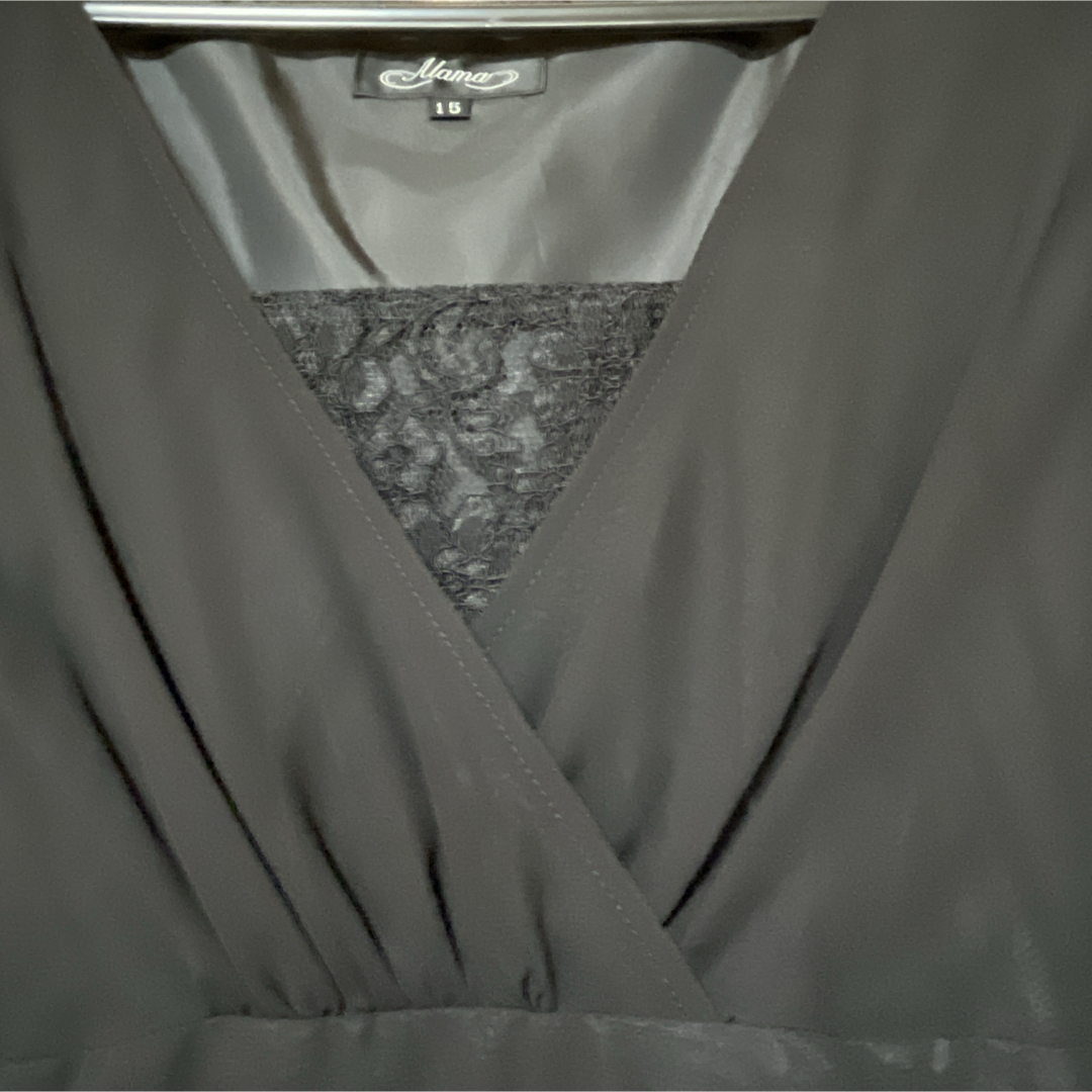 Alama フォーマル ワンピース 黒 ブラック 大きいサイズ 15号 レディースのフォーマル/ドレス(礼服/喪服)の商品写真