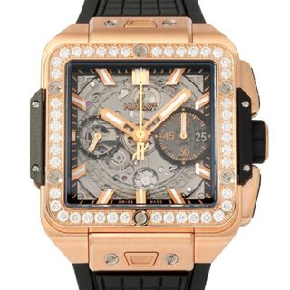 HUBLOT - ウブロ HUBLOT スクエア・バンウニコ キングゴールド ダイヤモンド 821.OX.0180.RX.1204 グレー文字盤 中古 腕時計 メンズ