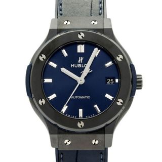 ウブロ(HUBLOT)のウブロ HUBLOT クラシックフュージョン セラミックブルー 565.CM.7170.LR ブルー文字盤 中古 腕時計 メンズ(腕時計(アナログ))