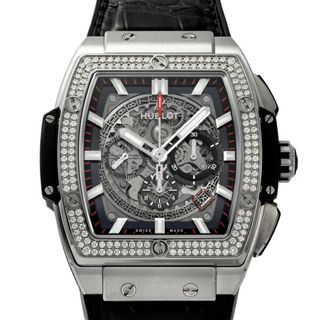 ウブロ(HUBLOT)のウブロ HUBLOT スピリット・オブ・ビッグバン チタニウム ダイヤモンド 601.NX.0173.LR.1104 グレー文字盤 中古 腕時計 メンズ(腕時計(アナログ))