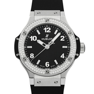 ウブロ(HUBLOT)のウブロ HUBLOT ビッグバン スチール ダイヤモンド 361.SX.1270.RX.1104 ブラック文字盤 中古 腕時計 レディース(腕時計)