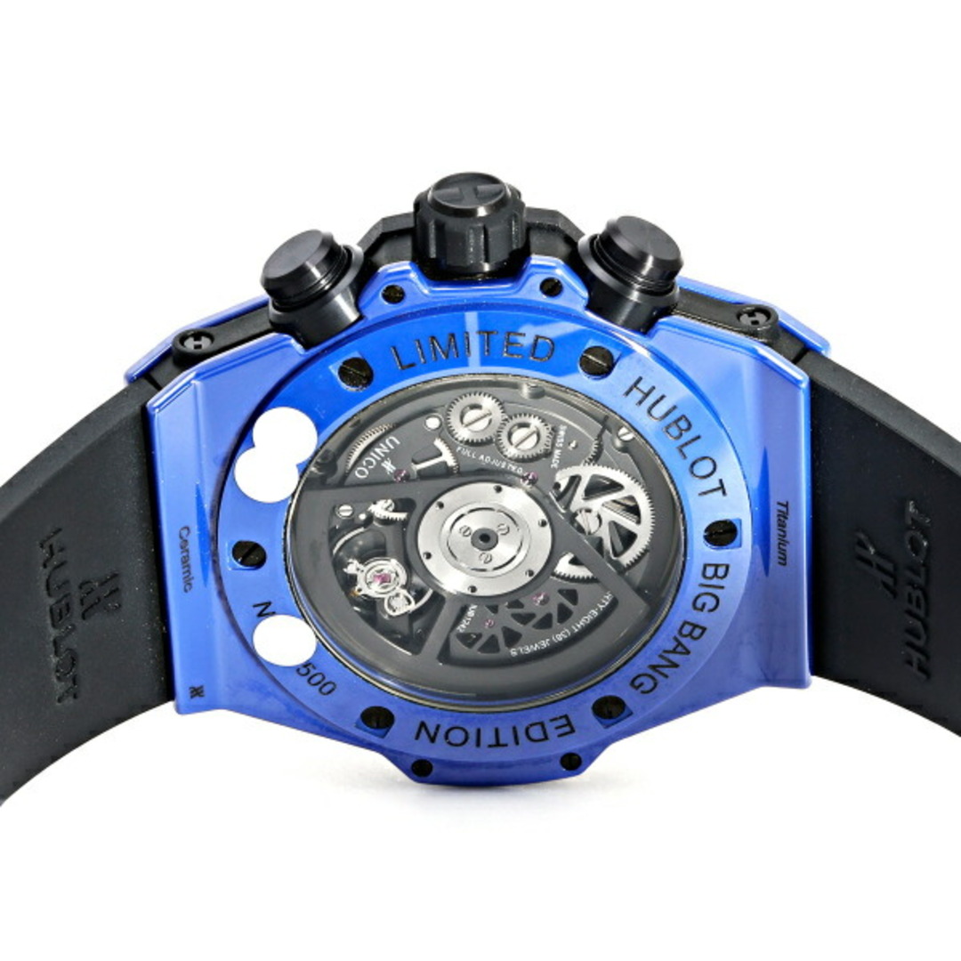 HUBLOT(ウブロ)のウブロ HUBLOT ビッグバン ウニコ ブルーマジック 世界限定500本 411.ES.5119.RX シルバー/ブルー文字盤 中古 腕時計 メンズ メンズの時計(腕時計(アナログ))の商品写真