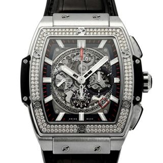 ウブロ(HUBLOT)のウブロ HUBLOT スピリット・オブ・ビッグバン チタニウム ダイヤモンド 601.NX.0173.LR.1104 グレー文字盤 中古 腕時計 メンズ(腕時計(アナログ))