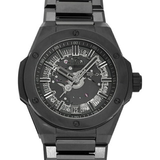 ウブロ(HUBLOT)のウブロ HUBLOT ビッグバン インテグレーテッド タイムオンリー オールブラック 世界限定250本 456.CX.0140.CX ブラック文字盤 中古 腕時計 メンズ(腕時計(アナログ))