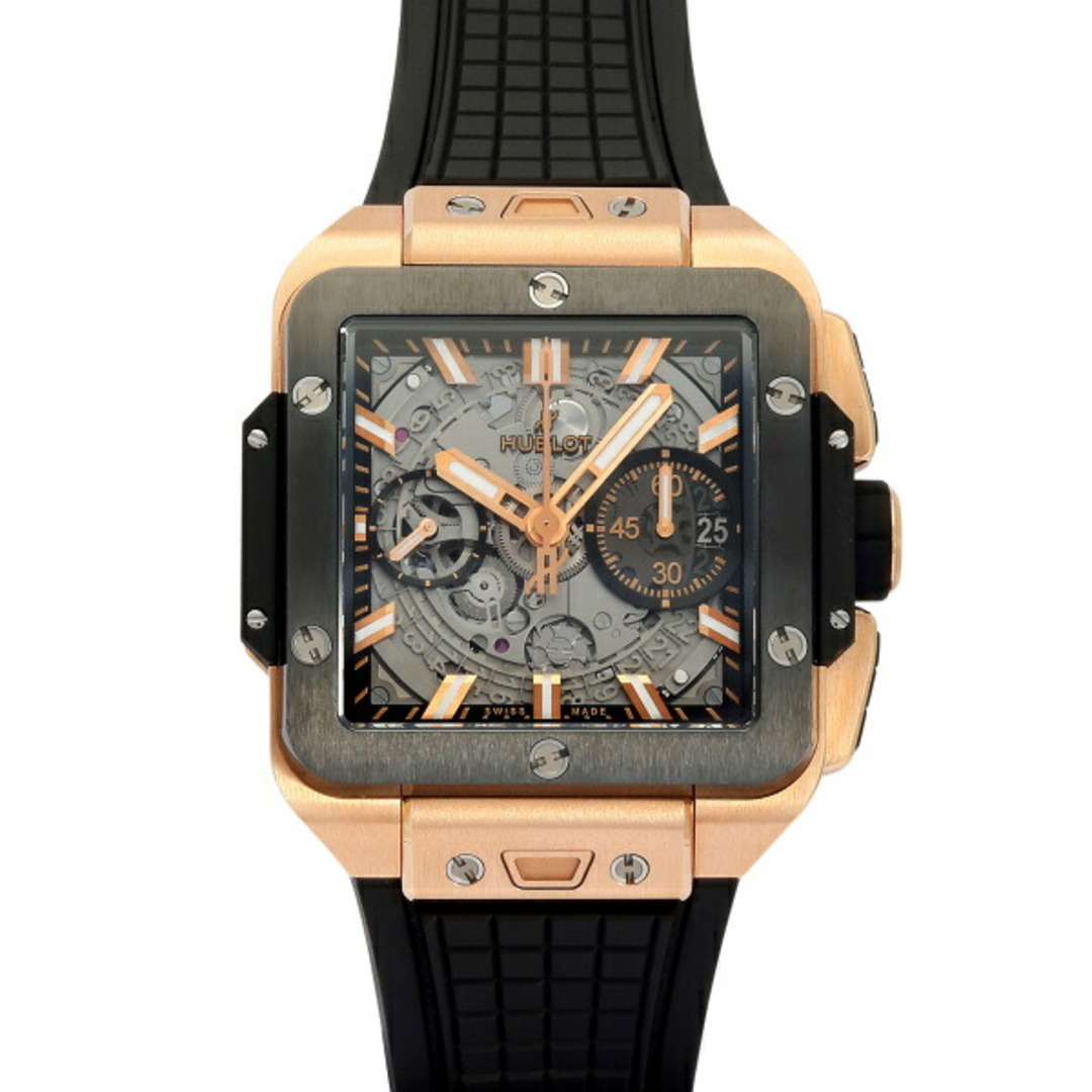 HUBLOT(ウブロ)のウブロ HUBLOT スクエア・バンウニコ キングゴールド セラミック 821.OM.0180.RX シルバー文字盤 中古 腕時計 メンズ メンズの時計(腕時計(アナログ))の商品写真