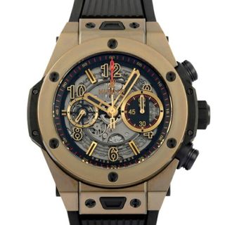 ウブロ(HUBLOT)のウブロ HUBLOT ビッグバン ウニコ フルマジックゴールド 世界限定250本 411.MX.1138.RX シルバー文字盤 中古 腕時計 メンズ(腕時計(アナログ))