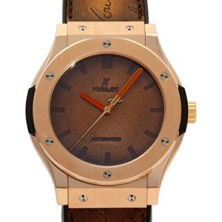 ウブロ(HUBLOT)のウブロ HUBLOT クラシックフュージョン ベルルッティ スクリット 世界限定250本 511.OX.0500.VR.BER16 ブラウン文字盤 中古 腕時計 メンズ(腕時計(アナログ))