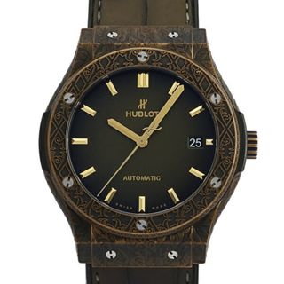 ウブロ(HUBLOT)のウブロ HUBLOT クラシックフュージョン ブロンズ フエンテ リミテッド 世界限定100本 511.BZ.6680.LR.OPX17 ダークグリーン文字盤 中古 腕時計 メンズ(腕時計(アナログ))