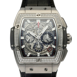 ウブロ(HUBLOT)のウブロ HUBLOT スピリット・オブ・ビッグバン チタニウム ダイヤモンド 641.NX.0173.LR.1104 グレー文字盤 中古 腕時計 メンズ(腕時計(アナログ))