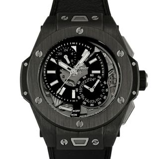 ウブロ(HUBLOT)のウブロ HUBLOT ビッグバン アラームリピーター GMT カーボン YOSHIDA100周年モデル 100本限定 403.QU.0120.VR.YOS シルバー/ブラック文字盤 中古 腕時計 メンズ(腕時計(アナログ))