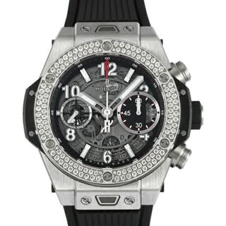 ウブロ(HUBLOT)のウブロ HUBLOT ビッグバン ウニコ チタニウム ダイヤモンド 441.NX.1170.RX.1104 グレー文字盤 中古 腕時計 メンズ(腕時計(アナログ))