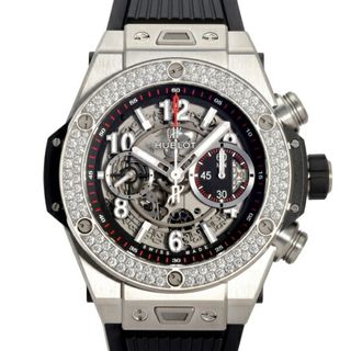 ウブロ(HUBLOT)のウブロ HUBLOT ビッグバン チタニウム ダイヤモンド 411.NX.1170.RX.1104 グレー文字盤 中古 腕時計 メンズ(腕時計(アナログ))