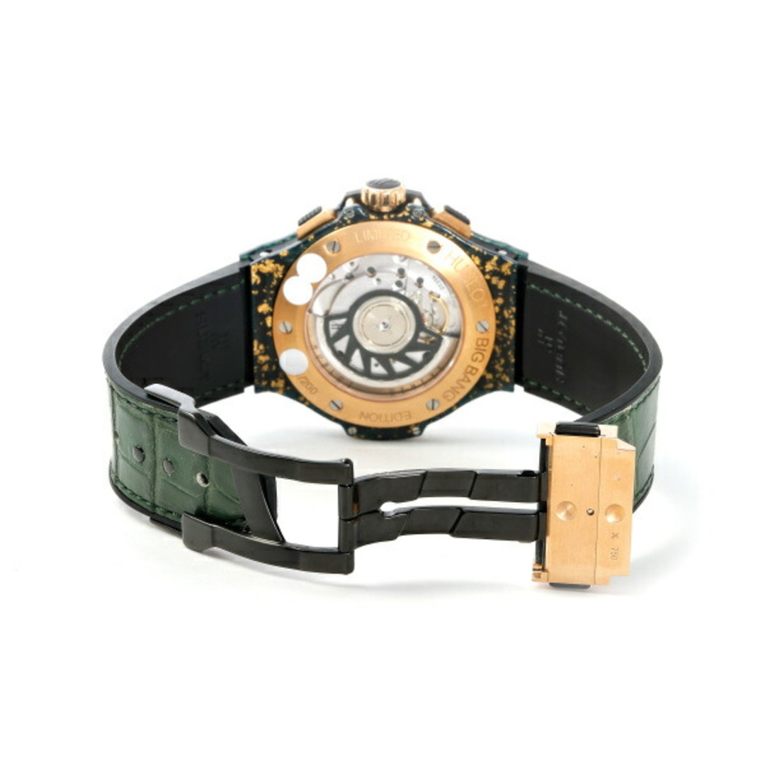 HUBLOT(ウブロ)のウブロ HUBLOT ビッグバン リネン グリーンゴールド 世界限定50本 341.XG.1280.LR.1229 ブラック文字盤 中古 腕時計 メンズ メンズの時計(腕時計(アナログ))の商品写真