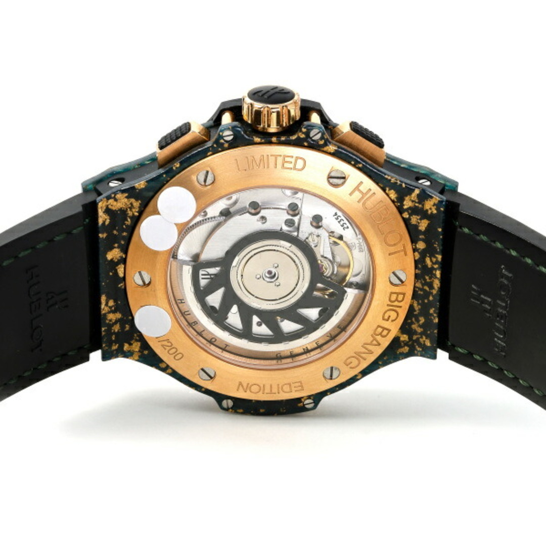 HUBLOT(ウブロ)のウブロ HUBLOT ビッグバン リネン グリーンゴールド 世界限定50本 341.XG.1280.LR.1229 ブラック文字盤 中古 腕時計 メンズ メンズの時計(腕時計(アナログ))の商品写真