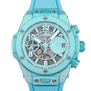 ウブロ(HUBLOT)のウブロ HUBLOT ビッグバン ウニコ サマー 世界限定200本 441.UB.5120.NR ターコイズブルー文字盤 中古 腕時計 メンズ(腕時計(アナログ))