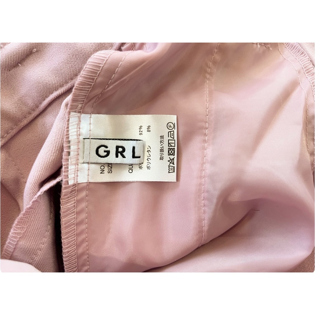 GRL(グレイル)のGRL センタープレスストレートパンツ　ピンク レディースのパンツ(その他)の商品写真