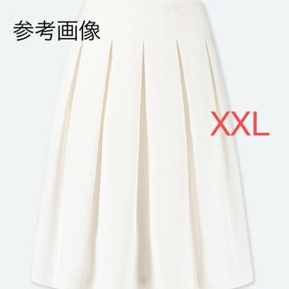 ユニクロ(UNIQLO)の【未使用品】UNIQLOハイウエストドライストレッチタックスカート　XXL(ひざ丈スカート)