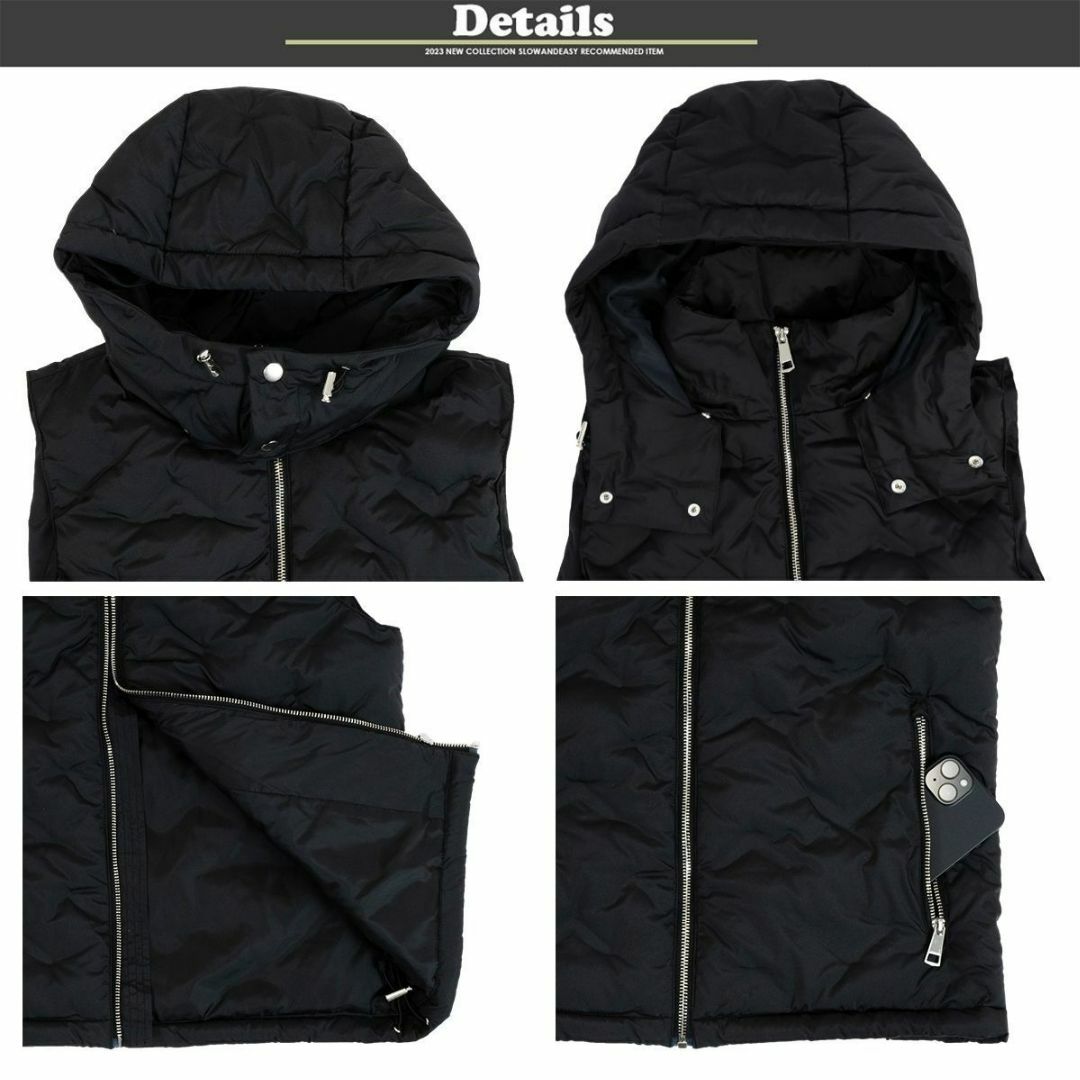 N-暖かい ダウンベスト + ダウンパンツ セットアップ 黒/XL 羽毛 N-暖かい ダウンベスト + ダウンパンツ セットアップ 黒/XL 羽毛