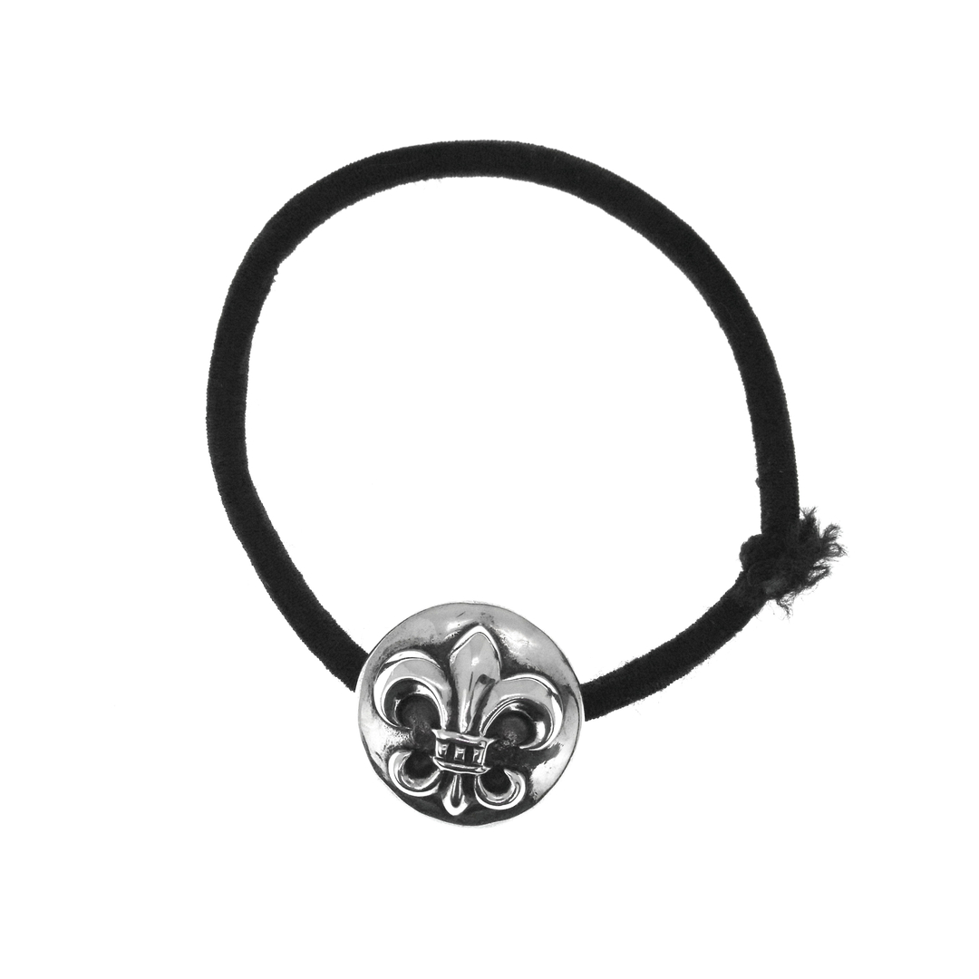 Chrome Hearts(クロムハーツ)のクロムハーツ CHROME HEARTS ■ 【 HAIRBAND BS FLUER 】 BSフレアボタンヘアゴム シルバーコンチョ 32570 メンズのアクセサリー(ブレスレット)の商品写真