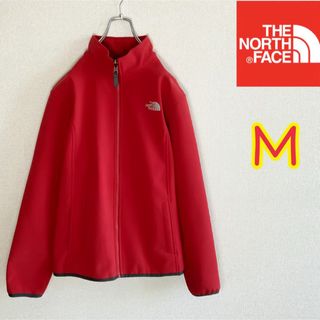 ザノースフェイス(THE NORTH FACE)のノースフェイス　ソフトシェルジャケット　レッド　ボーイズL　レディースM相当(ブルゾン)