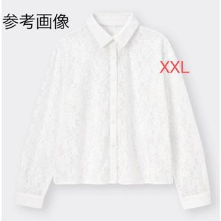 ジーユー(GU)の【未使用品】GU  長袖レースシャツ　ホワイト　XXL(シャツ/ブラウス(長袖/七分))