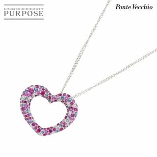 ポンテヴェキオ(PonteVecchio)のポンテヴェキオ Ponte Vecchio エモツィオーネ サファイヤ 3.02ct ダイヤ 0.42ct ハート ネックレス 40cm K18 WG 750 VLP 90222839(ネックレス)