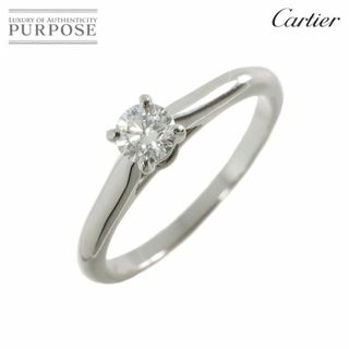 カルティエ(Cartier)のカルティエ Cartier ソリテール ダイヤ 0.25ct F/VVS2/EX #48 リング Pt プラチナ 指輪【証明書・鑑定書付き】VLP 90224424(リング(指輪))