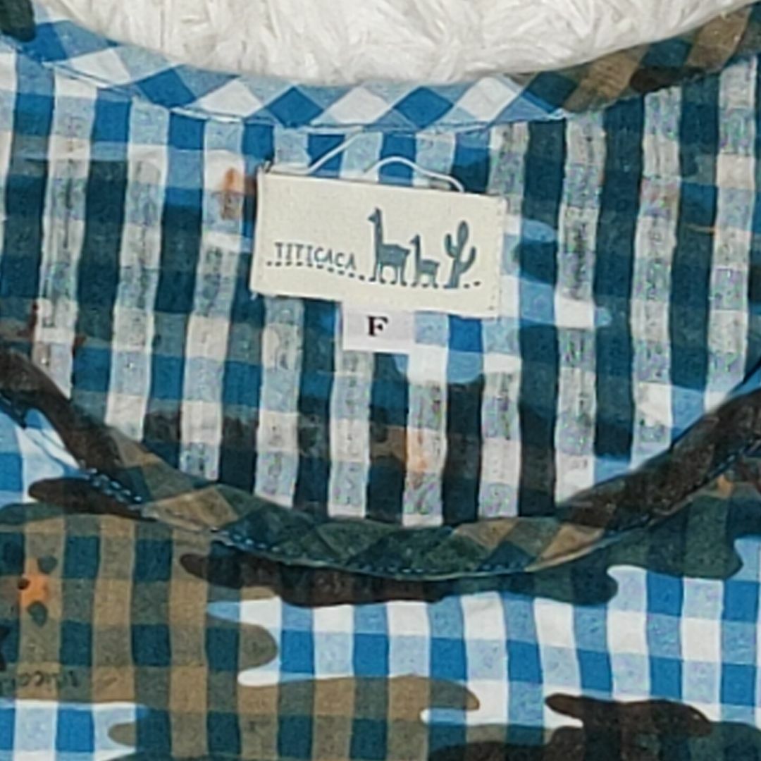 titicaca(チチカカ)のTITICACA トップス フリーサイズ 柄 チェック ドルマン ✓2139 レディースのトップス(Tシャツ(長袖/七分))の商品写真