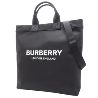 バーバリー(BURBERRY)のBURBERRY(バーバリー) ロゴ 2way トート トートバッグ ショルダー 通勤 通学 ナイロン ブラック黒 シルバー金具 8026233 ユニセックス 40802077198【中古】【アラモード】(トートバッグ)