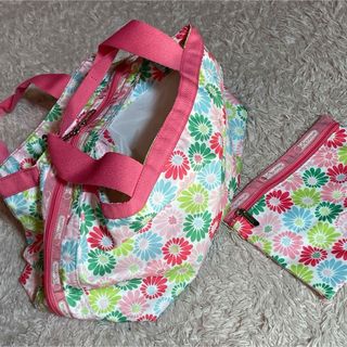 レスポートサック(LeSportsac)のレスポートサック　花柄　マザーズバッグ　ポーチ付き　ボストンバッグ(マザーズバッグ)