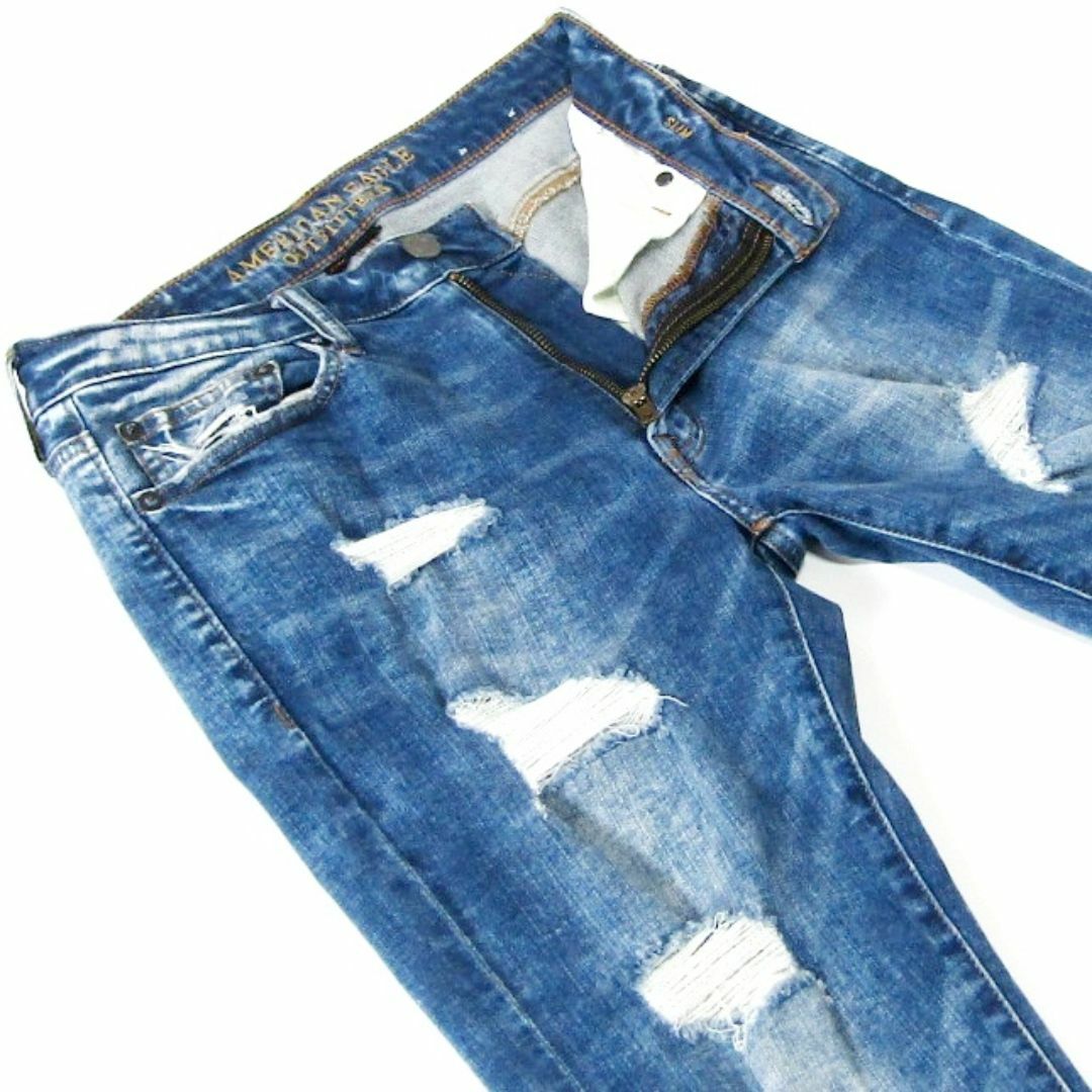 American Eagle(アメリカンイーグル)のアメリカンイーグルSLIM▼強ストレッチ▼クラッシュ加工▼29▼W約76cm メンズのパンツ(デニム/ジーンズ)の商品写真