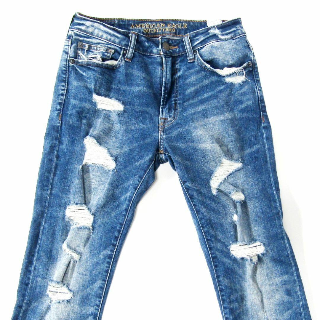 American Eagle(アメリカンイーグル)のアメリカンイーグルSLIM▼強ストレッチ▼クラッシュ加工▼29▼W約76cm メンズのパンツ(デニム/ジーンズ)の商品写真