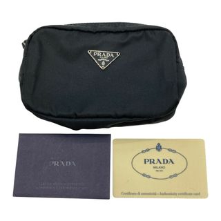 プラダ(PRADA)の◎◎PRADA プラダ ファスナーポーチ ポーチ ギャランティーカード付 1N0833 ブラック(ポーチ)