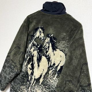 ウールリッチ(WOOLRICH)の★USA製 90s Woolrich ウールリッチ フリース 馬 うま L(ブルゾン)