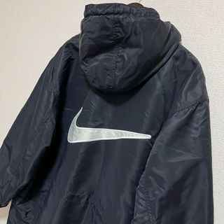 ナイキ(NIKE)の★NIKE ナイキ ベンチコート ブラック でかロゴ スウッシュ 裏地ボア M(ウェア)