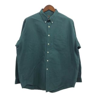 ジェイクルー(J.Crew)の90年代 J.CREW ジェイクルー ボタンダウン 長袖シャツ グリーン (メンズ XL) 中古 古着 Q2823(シャツ)