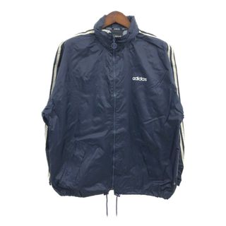 アディダス(adidas)の90年代 adidas アディダス ナイロン トラックジャケット スポーツ ネイビー (メンズ L) 中古 古着 Q2842(その他)