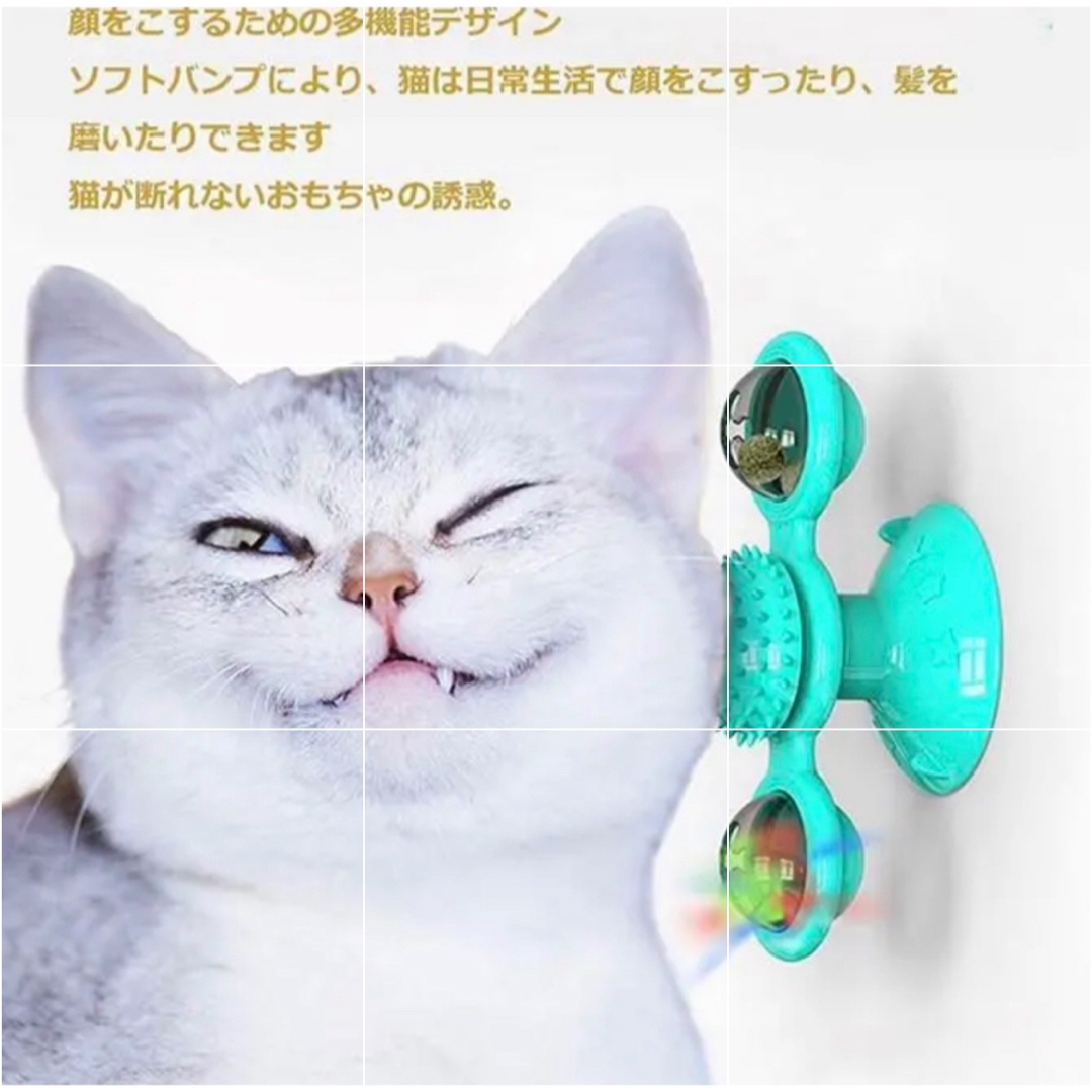 LEDライト付き！猫おもちゃ歯磨きキャットニップ入り回転 その他のペット用品(猫)の商品写真