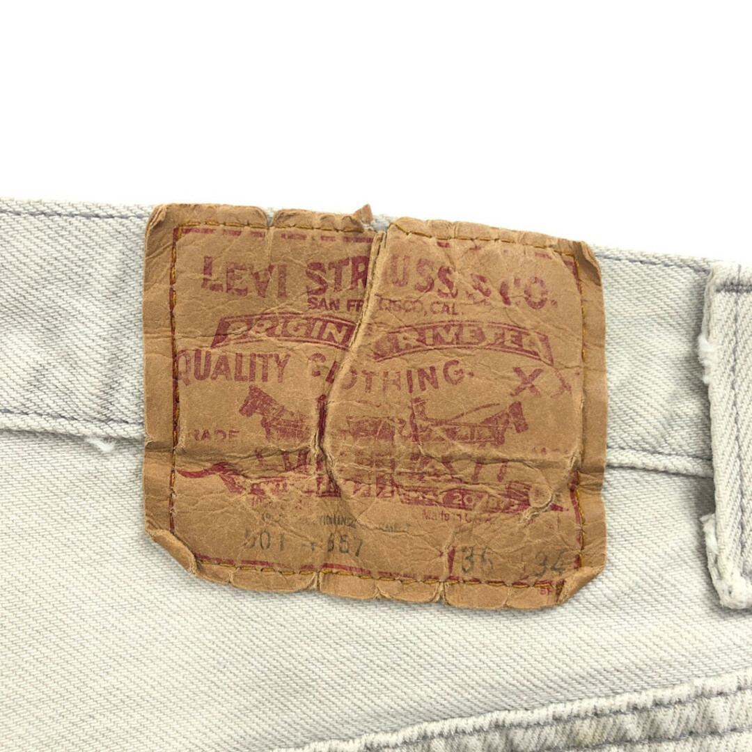 Levi's(リーバイス)の80年代 USA製 Levi's リーバイス 501-0557 デニムパンツ アメカジ ホワイト (メンズ W36 L34) 中古 古着 Q2848 メンズのパンツ(デニム/ジーンズ)の商品写真